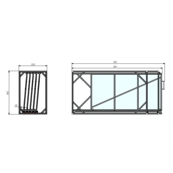 Стеллаж для вертикального хранения листового металла 3,0х1,5_1т_5к